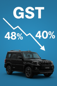 Car tax reduction announcement with vehicle